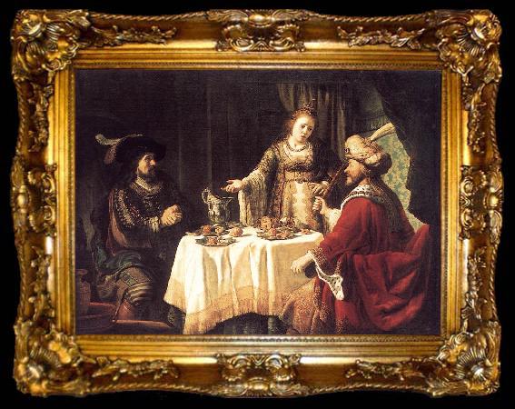 framed  VICTORS, Jan The Banquet of Esther and Ahasuerus esrt, ta009-2